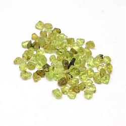 Натуральный оливин чип бусины, упавший камень, без отверстия , 3~9x1~4 мм
