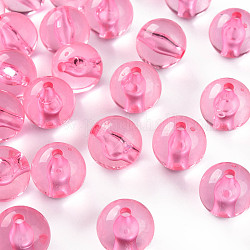 Transparente Acryl Perlen, Runde, neon rosa , 16x15 mm, Bohrung: 2.8 mm, ca. 220 Stk. / 500 g
