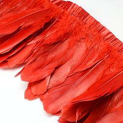 Gallina moda accesorios cadena paño pluma de disfraces, rojo, 100~180x38~62mm, aproximamente 2 m / bolsa