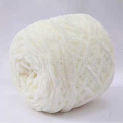 Wool Chenille Yarn  Velvet Cotton Hand Knitting Threads  for Baby Sweater Scarf Fabric Needlework Craft  Snow  5mm  95~100g/skein