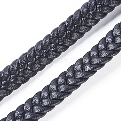 3.28-футовый шнур из искусственной кожи из микроволокна, плоский плетеный кожаный шнур, для изготовления браслетов и ожерелий, чёрные, 8x3 мм