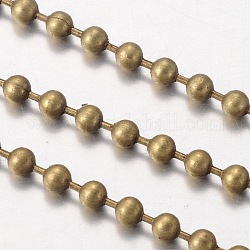 Chaînes de boule en fer, soudé, avec bobine, sans plomb et sans nickel, couleur de bronze antique, perle: 3.2 mm, environ 164.04 pied (50 m)/rouleau