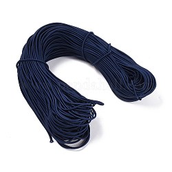 Runde elastische Schnur, mit Faser außen und innen Gummi, Mitternachtsblau, 3 mm, ca. 100 Meter / Bündel (300 Fuß / Bündel)