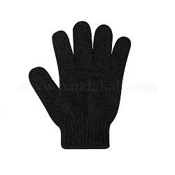 Нейлоновые перчатки, отшелушивающие перчатки, для душа, спа и скрабы для тела, чёрные, 185x150 мм