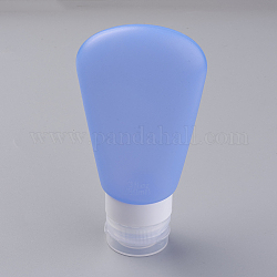 Kreative tragbare Silikon-Abfüllanlagen, Kosmetische Emulsionsspeicherflasche für Duschshampoo, Kornblumenblau, 129x68 mm, Kapazität: ca. 89 ml (3 fl. oz)