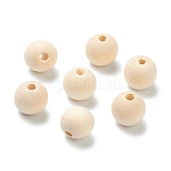 Perle di legno non finite naturali, perle rotonde in legno sciolte, grano, 16x15mm, Foro: 4 mm, circa 420pcs/500g