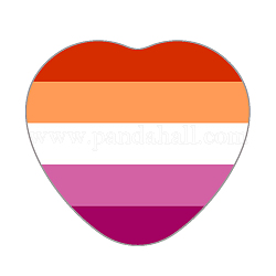 Spilla cuore bandiera orgoglio arcobaleno, distintivo di ferro per i vestiti dello zaino, motivo a strisce, 53x57mm