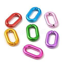 Plaqué acrylique UV reliant anneaux, connecteurs à liaison rapide, ovale, couleur mixte, 27x16.5x4mm, diamètre intérieur: 18x7.5 mm