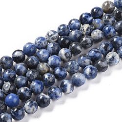 Natur Sodalith Perlen Stränge, gefärbt, Runde, 8 mm, Bohrung: 0.7 mm, ca. 46~48 Stk. / Strang, 14.49~14.96 Zoll (36.8~38 cm)