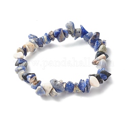 Bracciali elasticizzati con perle di sodalite naturale per bambini, diametro interno: 1-7/8 pollice (4.8~5.1 cm)