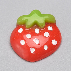 Cabochons in resina, fragola, rosso, 15x16x5.5mm