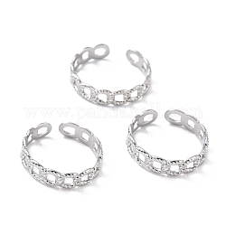 304 anelli in acciaio inox, anelli gemelli, placcato di lunga durata, catena strutturata a forma di cordolo, colore acciaio inossidabile, misura degli stati uniti 7 3/4 (17.9mm), 5mm