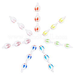 SUNNYCLUE Handmade Lampwork Pendants, Rabbit, Mixed Color, 20~22.5x11~12.5x7.5~9mm, Hole: 1.5~3mm, 7 colors, 3pcs/color, 21pcs/box