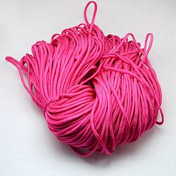7 Innenkerne Polyester- & Elasthan-Kordelseile, einfarbig, zur Herstellung von Seilarmbändern, tief rosa, 4~5 mm, ca. 109.36 Yard (100m)/Bündel, 420~500 g / Bündel