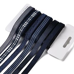 18 Yard 6 Stile Polyesterband, für DIY Handarbeit, Haarschleifen und Geschenkdekoration, blaue Farbpalette, Preußischblau, 3/8~1/2 Zoll (9~12 mm), ca. 3 Meter/Stil