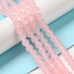 Выпечки окрашены имитация нефрита стекловолокна круглый шарик, розовые, 8.5~9 мм, отверстие : 1.5 мм, около 105 шт / нитка, 31.8 дюйм