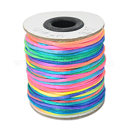 Nylon Cord, Satin Rattail Cord, for Beading Jewelry Making, Chinese Knotting, Colorful, 2mm, about 50yards/roll(150 feet/roll)