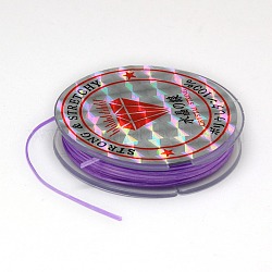 Chaîne de cristal élastique plat, Fil de cordon cordon de cristal, support violet, 0.8mm, environ 10.93 yards (10 m)/rouleau
