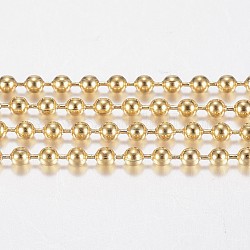 Handmade Ion Plating(IP) 304 Stainless Steel Ball Chains, with Spool, Golden, 2mm, about 10m/roll(10.936yards/roll)