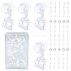 Girlandenstrang aus Kunststoffperlen, ideal für Türvorhang und Hochzeitsdekoration DIY Material, Runde, weiß, 0.2 mm