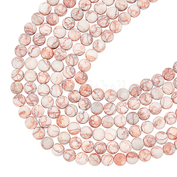 Brins de perles de netstone rouge naturel arricraft, ronde, mat, 8~8.5mm, Trou: 1mm, Environ 47 pcs/chapelet, 15.5 pouce (39.37 cm), 6 brins / boîte
