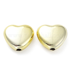 Acryl-Perlen, ccb Kunststoff-Perlen, Herz, golden, 11.5x12.5x5 mm, Bohrung: 1.8 mm