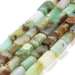 Brins naturels de perles de chrysoprase, avec des perles de rocaille, colonne facettes, 9~11x6~7.5x6~7.5mm, Trou: 1.2mm, Environ 30 pcs/chapelet, 15.16~15.55 pouce (38.5~39.5 cm)
