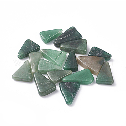 Perle avventurina verde naturale, mezzo forato, triangolo, 13.5~17x8~11.5x3.5~4mm, Foro: 1 mm