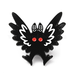 Halloween Fledermaus Emaille Pin, Elektrophorese-Tierabzeichen aus schwarz plattierter Legierung für Rucksackkleidung, Elektrophorese schwarz, 29x30.5x1.5 mm