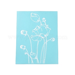 Olycraft 1 Blatt selbstklebende Siebdruckschablone, zum Malen auf Holz, DIY Dekoration T-Shirt Stoff, Blumenmuster, 28x22 cm, 1 Blatt / Satz