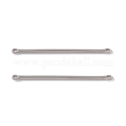 304 Stainless Steel Connector Charms, Bar Shape, Stainless Steel Color, 30x2.5x1.5mm, Hole: 1.4mm