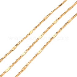 304 Stainless Steel Figaro Chain, with Spool, Soldered, Vacuum Plating, Real 18K Gold Plated, 2~5x1.5~2x0.2~0.3mm, 10.93 yards(10m)/roll