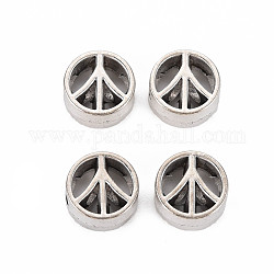 Tibetan Style Alloy European Beads, Cadmium Free & Lead Free, Peace Sign, Antique Silver, 12x11x6mm, Hole: 4mm, about 550pcs/1000g