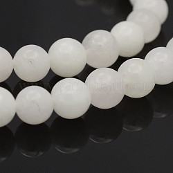 Естественно круглые белые нефритовый шарик нити, 12 мм, отверстие : 1 мм, около 34 шт / нитка, 15.7 дюйм