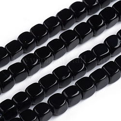 Natural Black Onyx Beads Strands, Dyed & Heated, Cube, Grade AA, 5x5x5mm, Hole: 0.7mm, about 75pcs/strand, 14.76 inch(37.5cm)