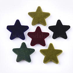 Flocky акриловыми шариками, звезда, разноцветные, 20.5x22x5 мм, отверстие : 1.5 мм