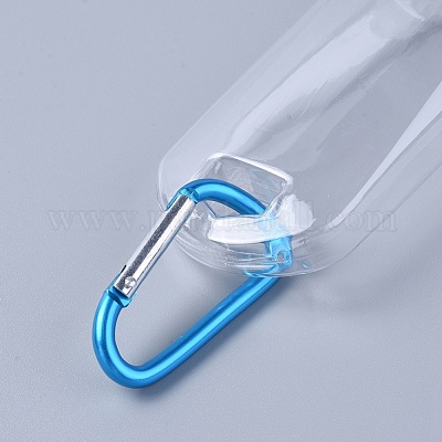 50ml Empty Small Plastic Squeeze Bottles with Clip for Keyring Transparent