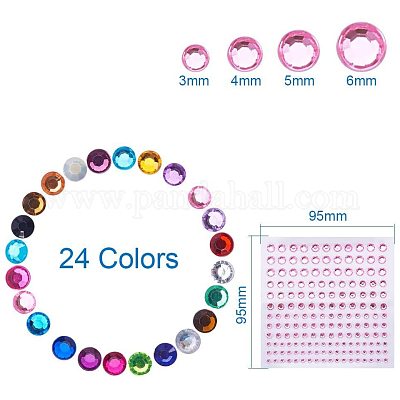 12 Colors/set 2064pcs Round 3/4/6mm Acrylic Rhinestone Stickers