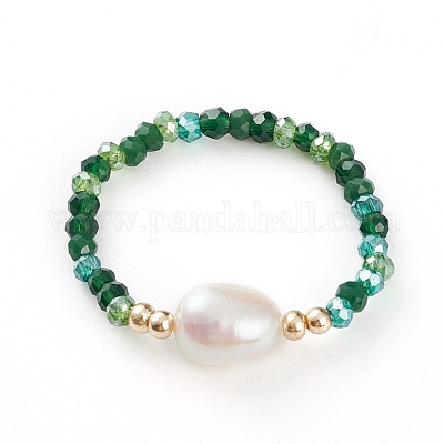 Glasperlen strecken Ringe&nbsp;RJEW-JR00314-1
