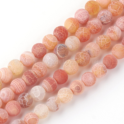 Fire Crackle Agate 8mm Round Beads - 15 inch strand