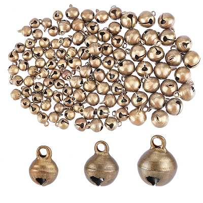 CHGCRAFT 240Pcs 3 Style 8mm 10mm 12.5mm Mini Jingle Bell Jingle Bell  Vintage Bronze Small Elliptical Antique Brass Bell for Kids Crafts and  Christmas