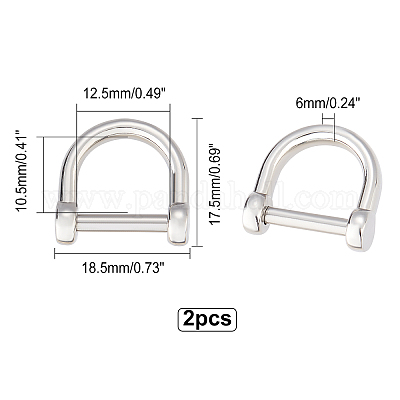 Wholesale CHGCRAFT 2Pcs 304 Stainless Steel D-Ring Anchor Shackle Clasps 