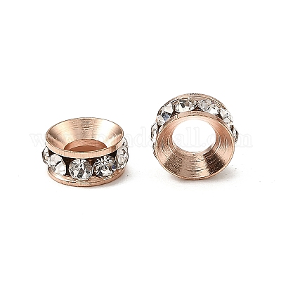 Perles séparateurs en laiton avec strass&nbsp;RB-A020-7mm-01RG-1