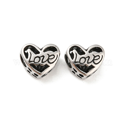 Stainless Steel Heart Beads 10mm