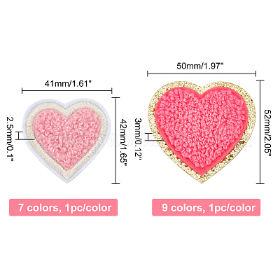 Patch HEART - iron-on patches heart / application HEART / patches / patches  / colorful mix / sewing patches