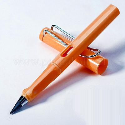 Reusable Inkless Pencil, with Eraser, Erasable Pens, for Student Artist  Writing Drawing, Dark Orange, 141x13.6mm