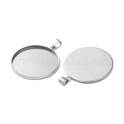 Cabochon-Fassungen für Anhänger aus Edelstahl 304&nbsp;STAS-L282-010P-10-1