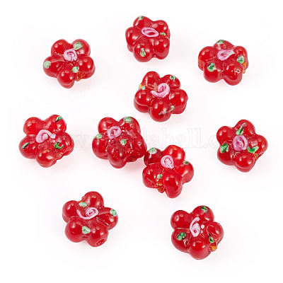 Perle di lampwork fatte a mano da 10 pz&nbsp;LAMP-TADJ0001-01A-1