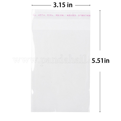 セロハンのOPP袋  小さなジュエリー収納袋  粘着シールバッグ  長方形  透明  14x8cm  一方的な厚さ：0.035mm  インナー対策：10.5x8のCM OPC-R012-05-1