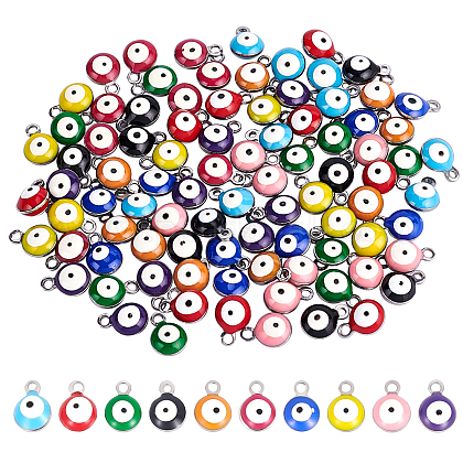 Nbeads 100Pcs 10 Colors 304 Stainless Steel Enamel Charms STAS-NB0001-12-1
